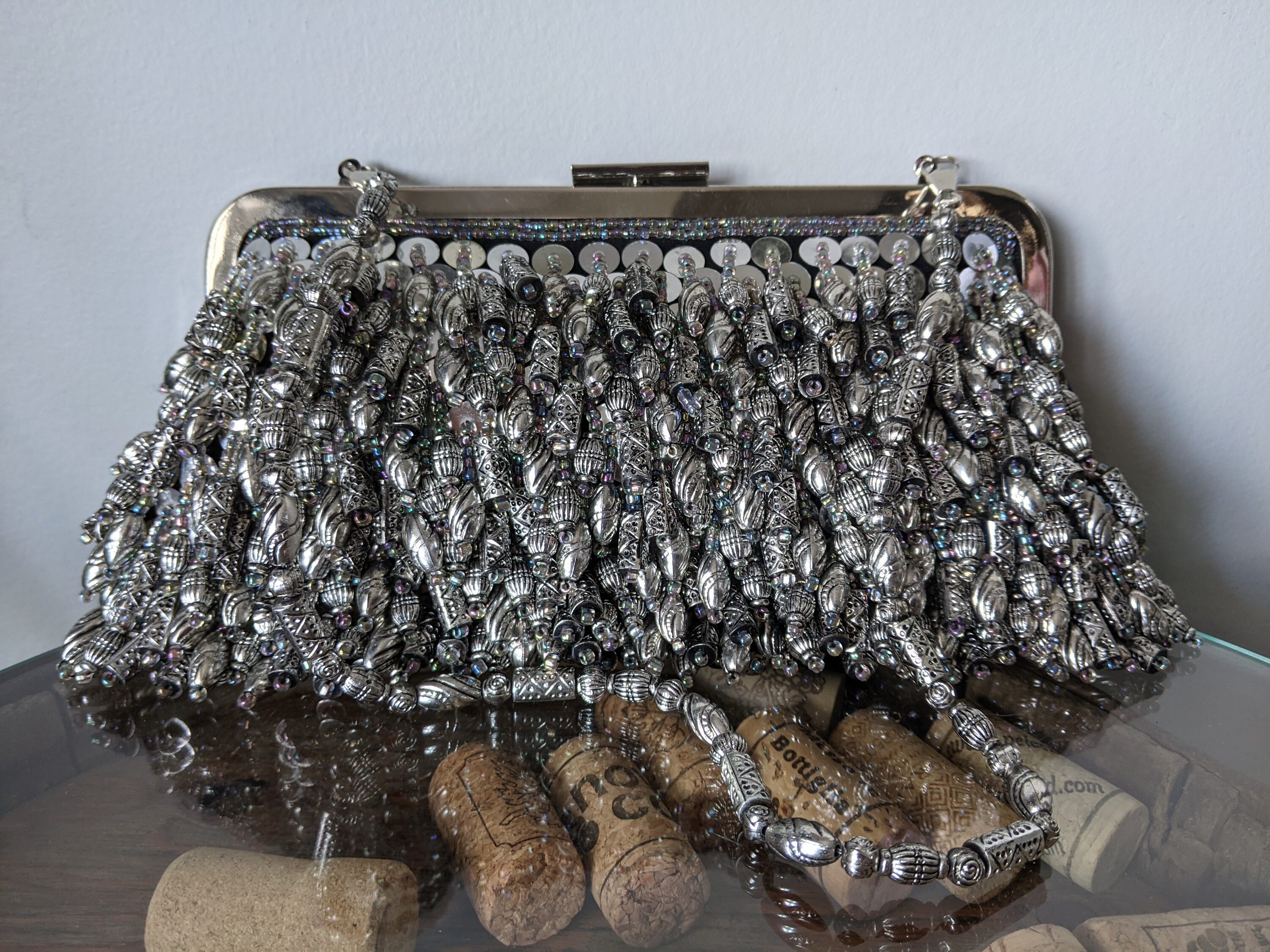 Vintage Beaded Clutch - 52 For Sale on 1stDibs  badgley mischka glass bead  embellishment-trim clutch, la regale beaded clutch, silver beaded clutch  purse