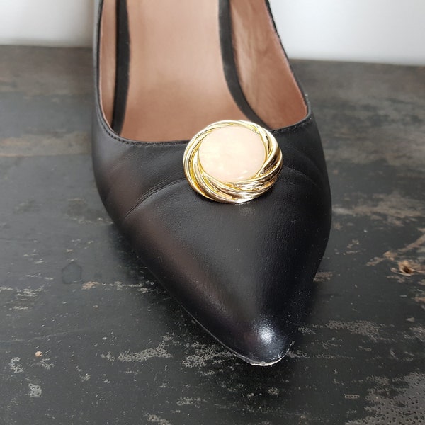 pinces à chaussures vintage en or et nacre, bijoux pour chaussures