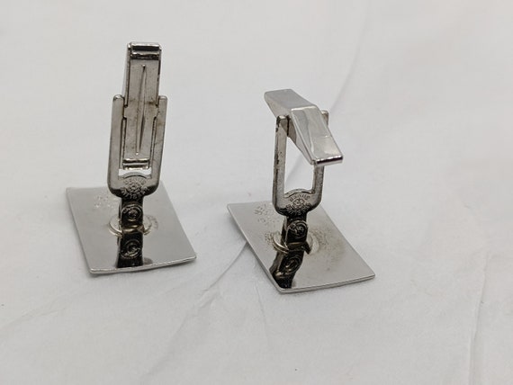 Sterling Silver Rectangular Cuff Links 3/4 Inches… - image 5