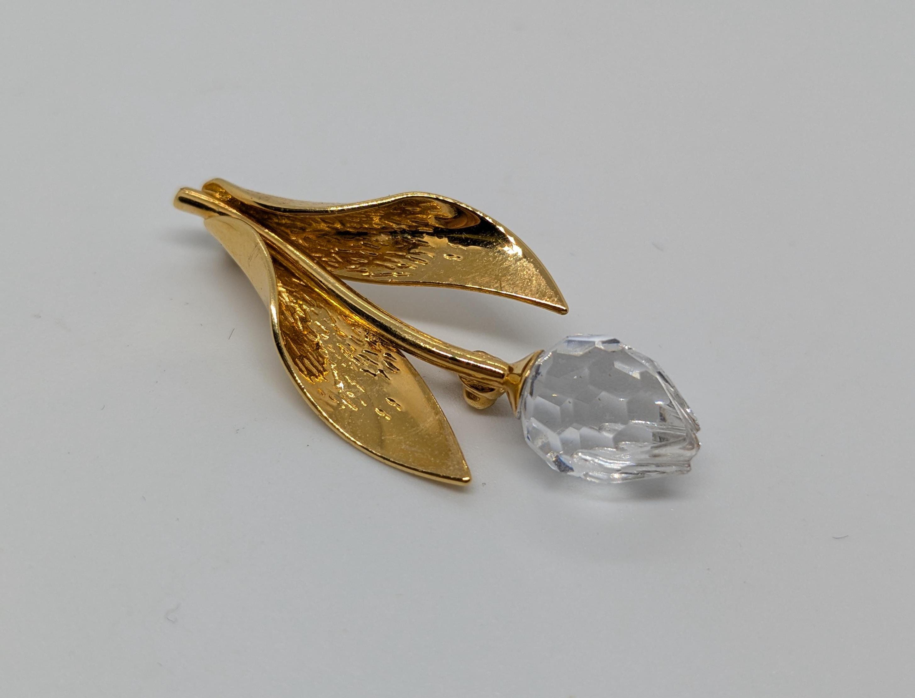 Vintage Swarovski Crystal Tulip Brooch 1.75 Inch Length - Etsy