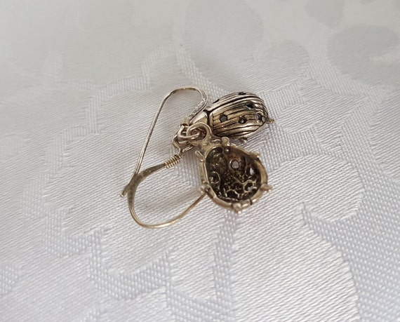 Sterling Ladybug Earrings, Silver Ladybug Earring… - image 4
