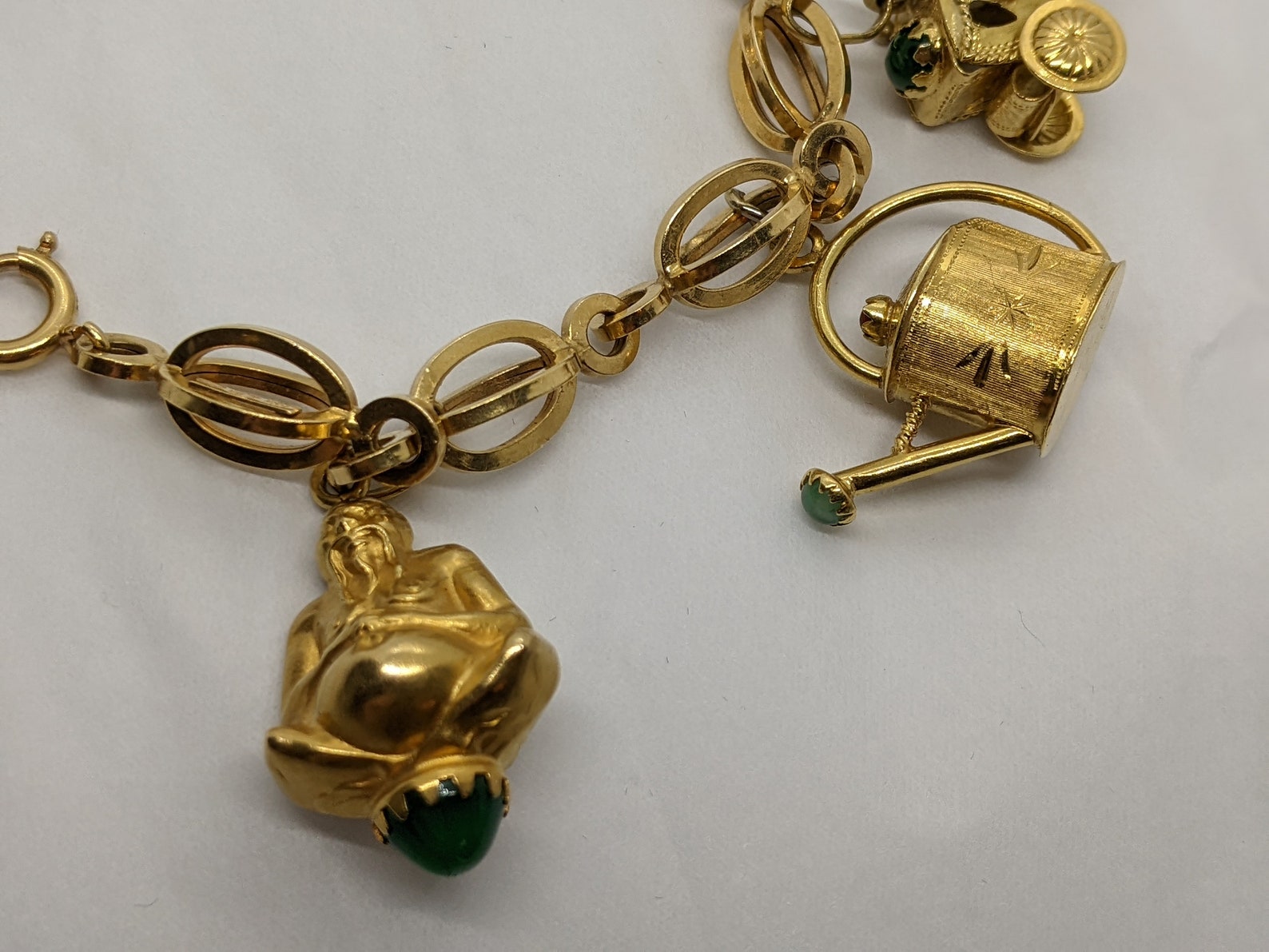 Vintage 18K Solid Italian Gold Charm Bracelet Unoaerre Etsy