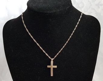 Sterling Silver Chain and Cross Pendant, Silver Cross Pendant, Cross Pendant, Religious Jewelry