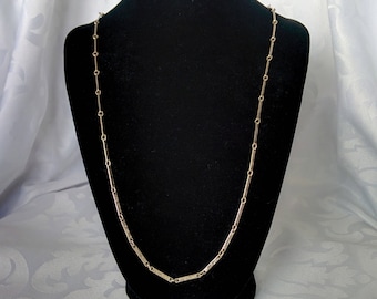 Silver Tone Flat Linked Necklace, Silver Tone Chain, Silver Chain, Silver Necklace