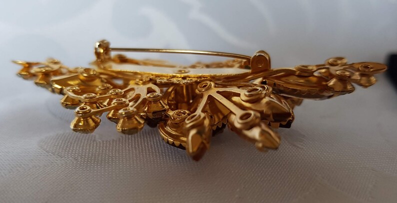 Vintage Brown Rhinestone Brooch Brooch Pretty Brown Crystal Rhinestone Brooch Brown Crystal Brooch