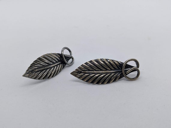 Vintage Sterling Silver Beaded Leaf Leave Screw Back Earrings For Non  Pierced