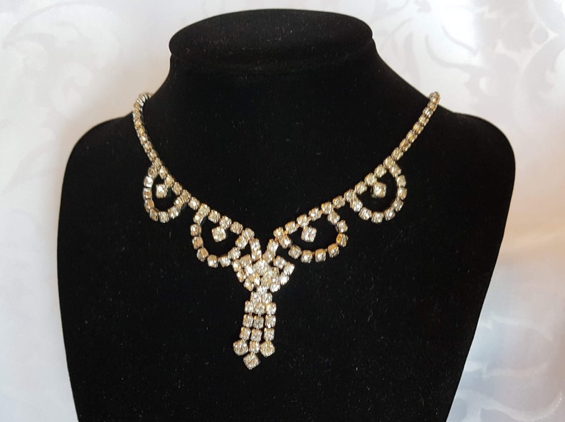 Kramer Jewelry Rhinestone Choker Crystal Necklace Rhinestone Jewelry Kramer Rhinestone Necklace Kramer Wedding Choker Crystal Choker