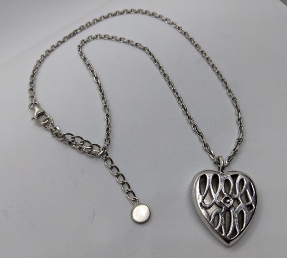 UNIQUE 18" Sterling Silver White Pearl Cluster Marcasite Heart Pendant Necklace 