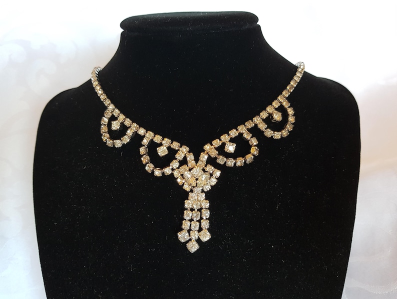 Kramer Jewelry Rhinestone Choker Crystal Necklace Rhinestone Jewelry Kramer Rhinestone Necklace Kramer Wedding Choker Crystal Choker
