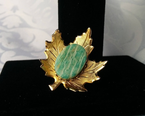 Green shop stone brooch