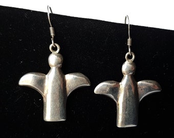 Sterling Silver Angel Earrings, Southwest Style Sterling Angel Earrings, Sterling Earrings, Silver Angel Earrings, Earrings, Angel Jewelry