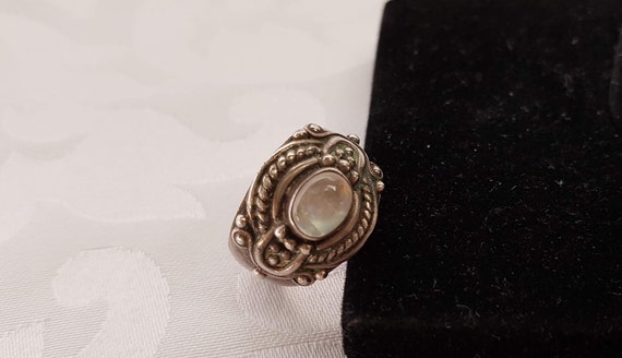 Sterling Moonstone Ring, Sterling Silver Moonstone