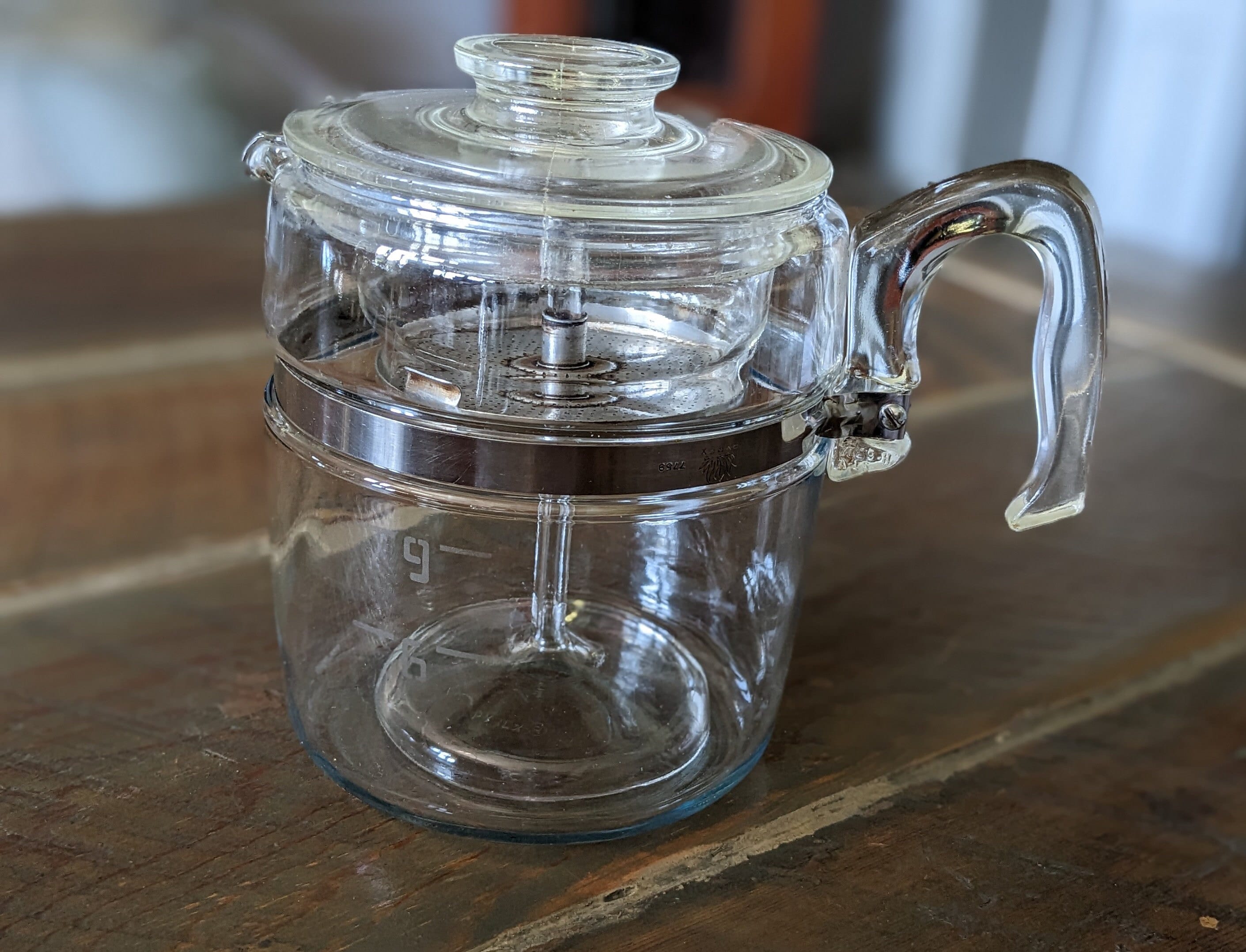 Vintage Glass Percolator Stove Top Coffee Maker Pyrex 9 Cup 7759 