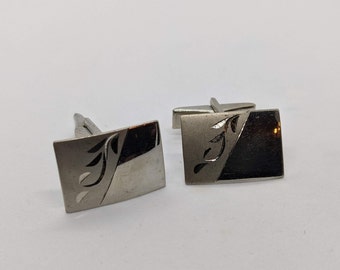 Sterling Silver Rectangular Cuff Links 3/4 Inches Long