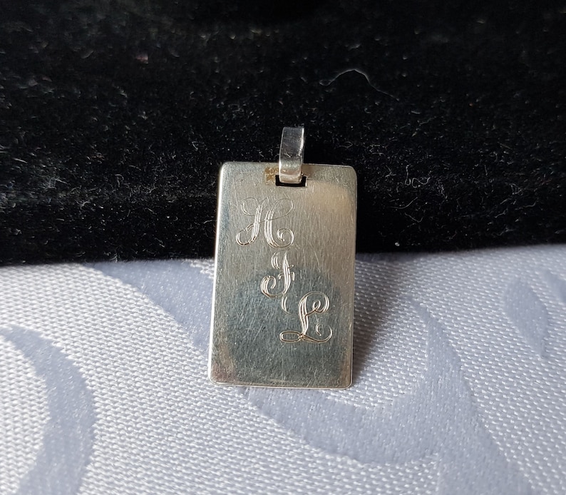 Sterling Pendant Sterling Silver Monogrammed Pendant HJL Sterling Pendant Pendant Monogrammed HFL Sterling Initial Pendant