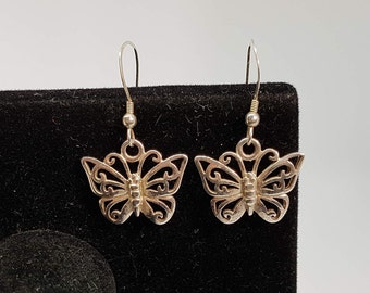 Sterling Silver Butterfly Earrings, Butterfly Jewelry