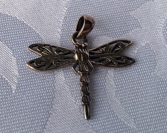 Sterling Dragonfly Pendant Charm, Sterling Silver Dragonfly Charm, Sterling Silver Dragon Fly, Dragon Fly, Dragon Fly Pendant