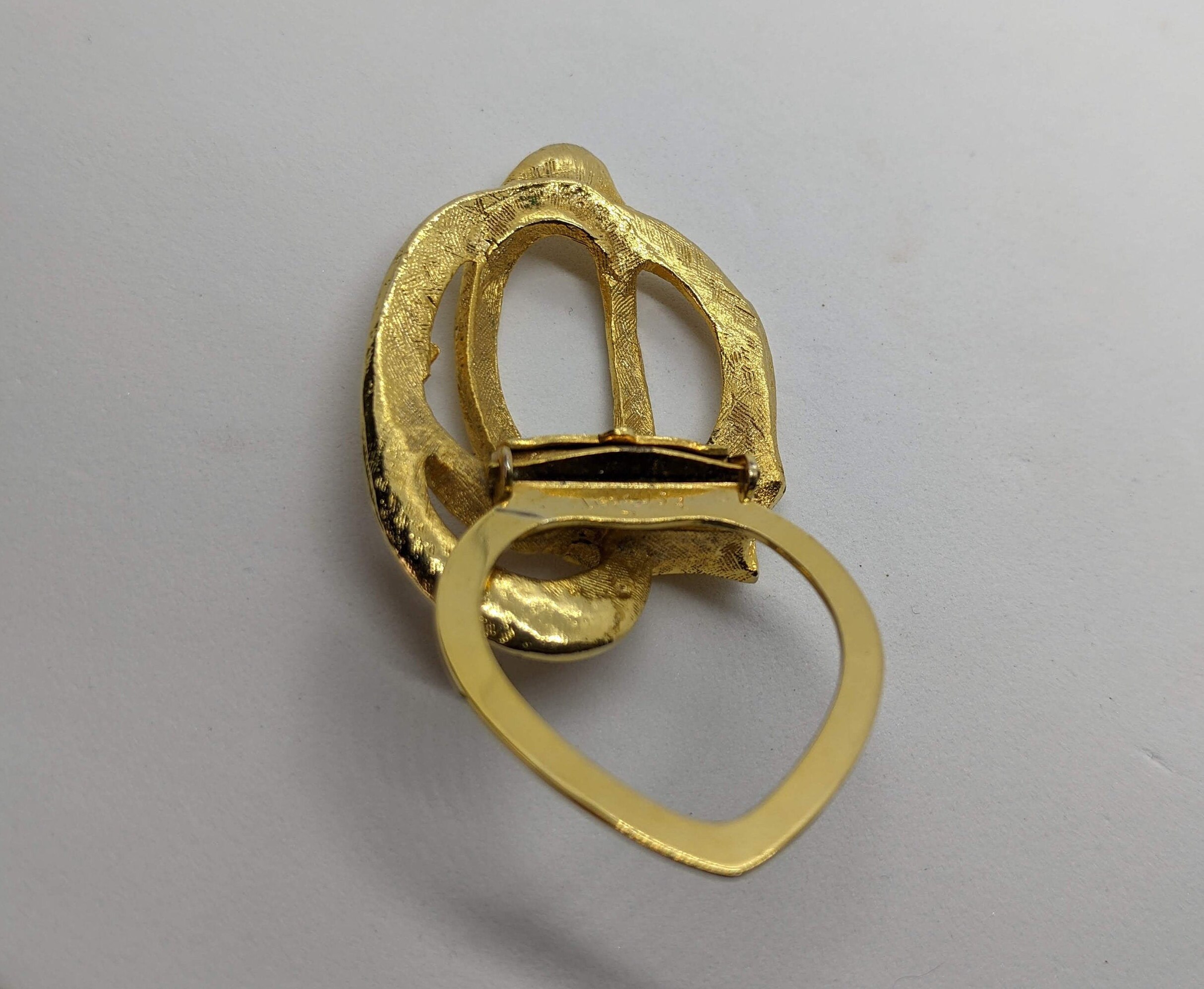 Gold tone Scarf Clips vintage designer signed LIDZ tie ring fine Belt -  Ruby Lane