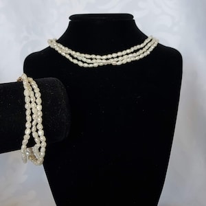 Vintage Triple Strand Pearl Necklace Bracelet, BRACELET ONLY - reserved for L
