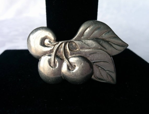 3-D Two Cherries Cherry Charm Sterling Silver, Made in the USA 3-D Two Cherries Cherry Charm Sterling Silver, Made in the USA