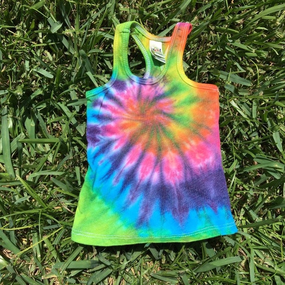 6 Month Hot Pink Rainbow Swirl Tie Dye Tank Top Racer Back | Etsy