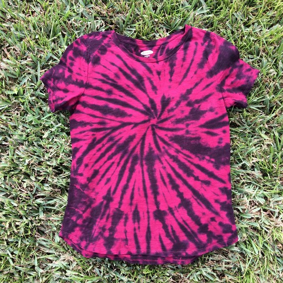 Ladies Small Deep Garnet and Black Tie Dye Rounded Neck Shirt | Etsy