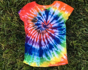 2T Girls Fit Rainbow Tie Dye Shirt, Rainbow Tie Dye, Tie Dye Rainbow, Hippy Tie Dye, Tie Dye Shirt, Girls Tie Dye, Youth Tie Dye