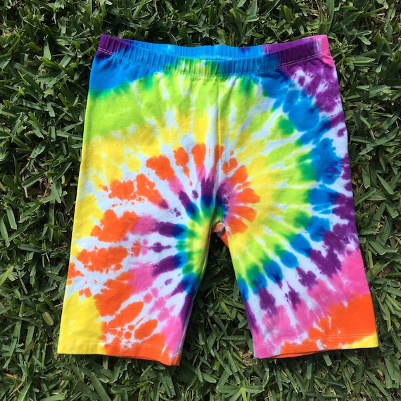 Rainbow Tie Dye Shorts Tie Dye Bike 