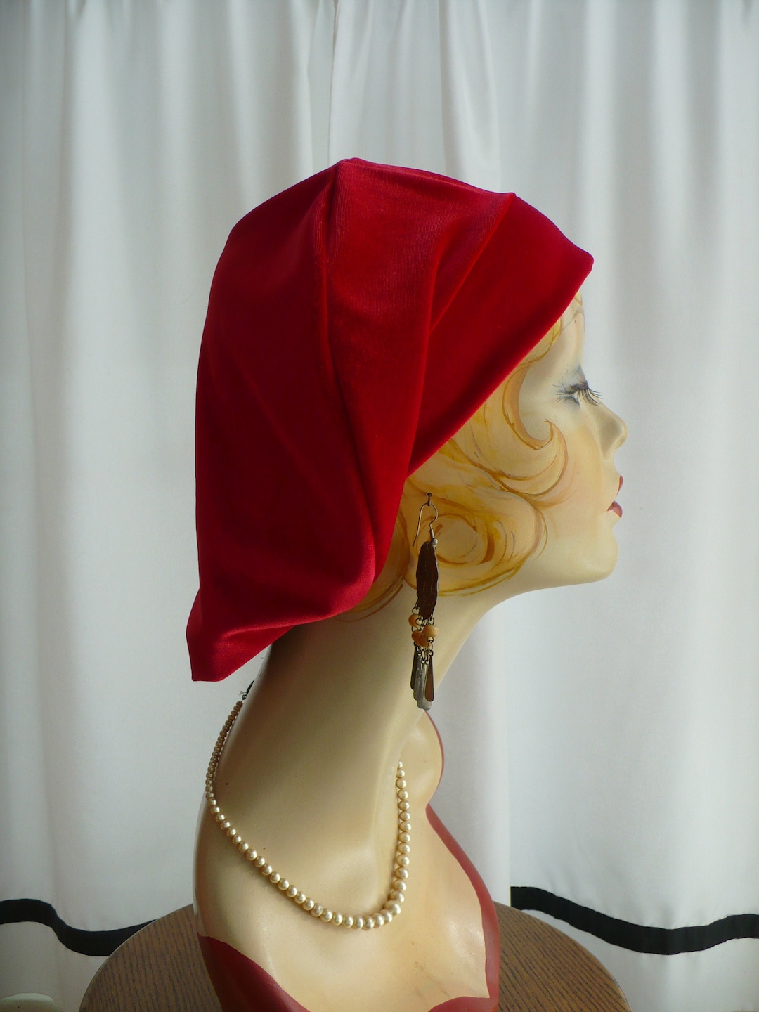 Oversize Christmas Red Velvet Beret Etsy