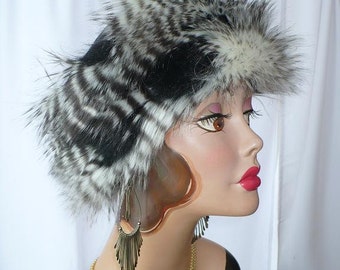 Small Size ~ Feather Fur Pillbox Hat