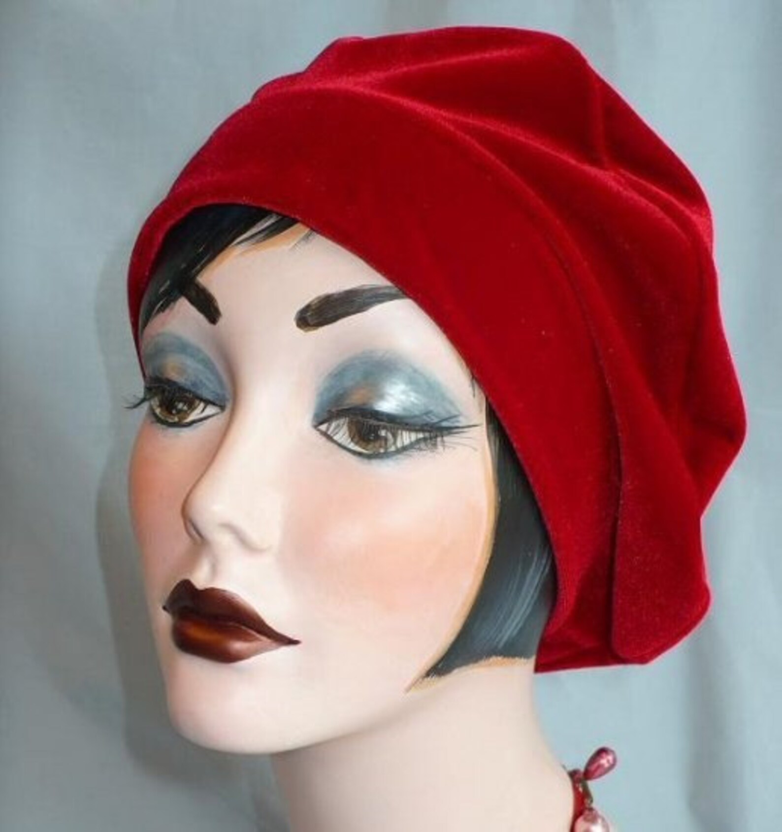 Christmas Red Velvet Beret Etsy