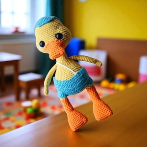 Crochet Duck Amigurumi Toy | Handmade Stuffed Yellow Duck Plush | Cotton Yarn Soft Toy for Kids | Cute Nursery Gift Idea - Baby Shower Gift