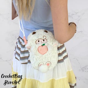 Cute Sheep Crossbody Bag – Cartoon Doll Decor Shoulder Purse for Women & Girls, Kawaii Small Handbag
