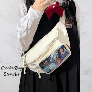 Kawaii Transparent Ita Bag – Japanese Lolita Y2K Clear Badge Display Crossbody