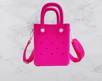 Mini bolso de mano de EVA: bolso de playa impermeable con dibujos animados y correa de hombro desmontable