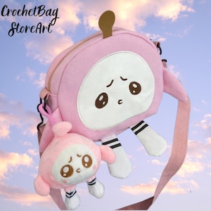 Eggie Party Mini Backpack – Cute Cartoon Canvas Crossbody Bag for Girls