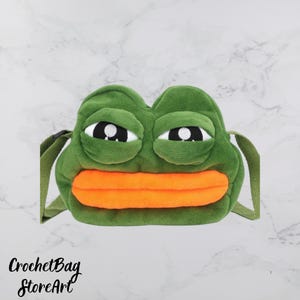 Cute Frog Plush Crossbody Bag – Kawaii Animal Shoulder Bag, Soft Fluffy Purse for Women & Girls, Cartoon Frog Plush Handbag