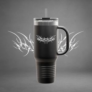40oz Insulated Travel Mug | Personalized Tribal Wing Design | Outdoor Adventure Coffee Tumbler | Camping & Hiking Gift | Custom Thermal Cup