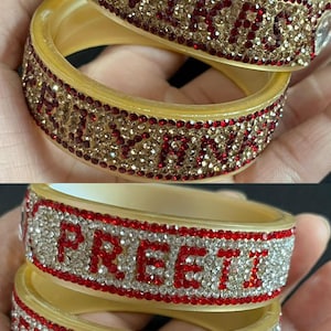 LCT Zircon Couple Name Wedding Bangle 2 Pcs / Zircon Bangle / Gift for Her/ Name Bangle 2 Pcs Set