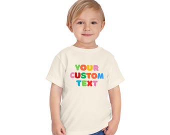 Retro Custom Text Toddler Tee, Personalized Kids Shirt, Custom Your Text Baby Shirt, Custom Kids Clothing, Custom Text Printed Shirt, Custom