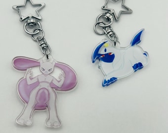 Acrylic Poke Keychain | Star Clasp Charm | Cute Gamer Gift