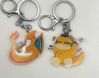 Acrylic Poke Keychain | Epoxy Charm | Cute Gamer Gift