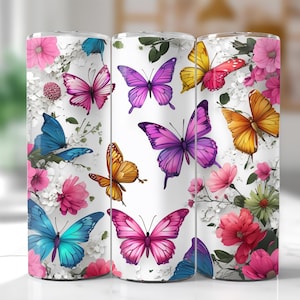 Butterfly Floral PNG Sublimation Design for Tumblers & Crafts Instant digital Download