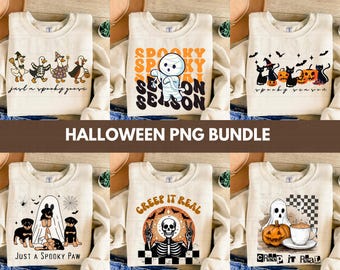 Retro Halloween PNG Bundle: Spooky Pumpkin Designs (Digital Download)
