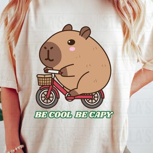 Kawaii Capybara PNG: T-Shirt Sublimation Design (Instant Download, 333 DPI)
