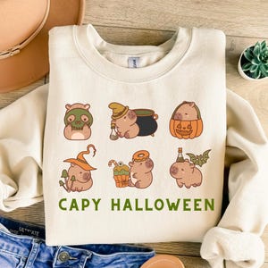 Spooky Capybara Halloween PNG: Anime T-Shirt Design (Digital Download) Cute Capybara Kawaii Capibara Shirt