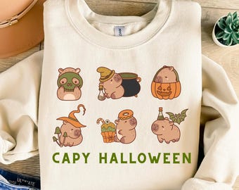 Capybara effrayant Halloween PNG : conception de t-shirt anime (téléchargement numérique)
