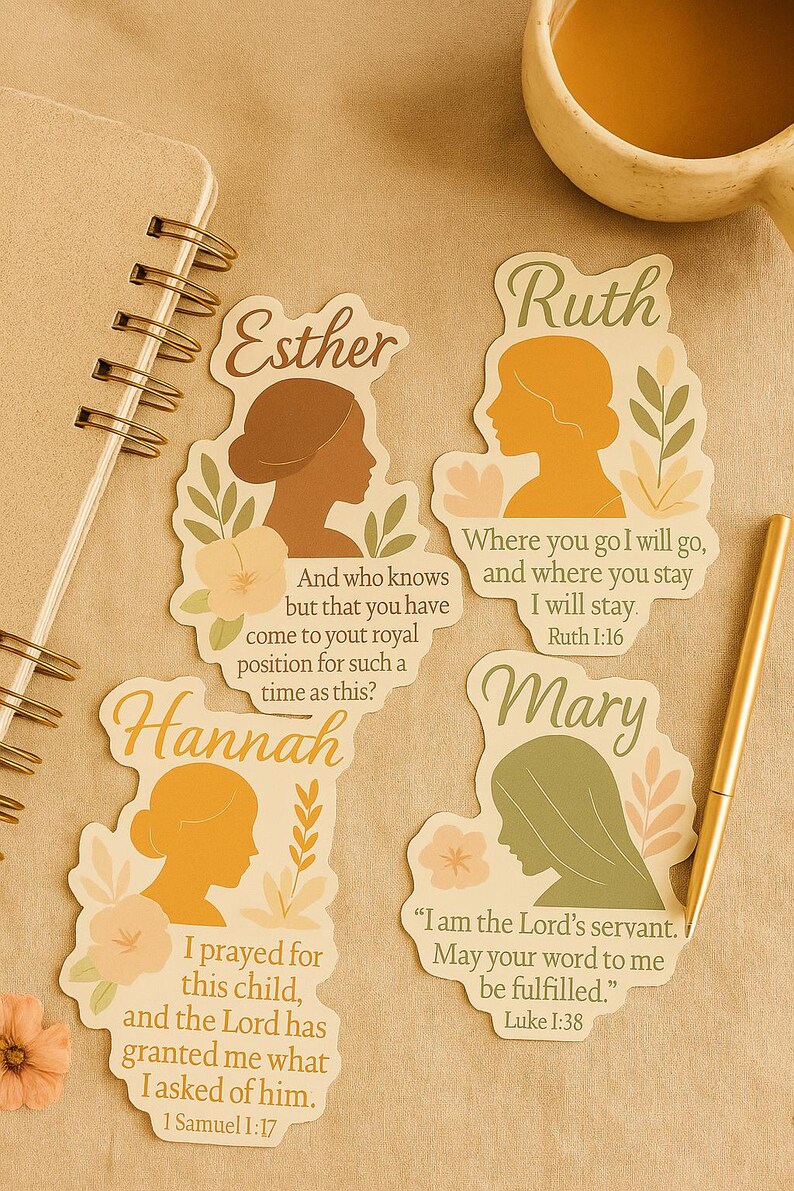 Women of the Bible Scripture Stickers – Set of 4 Faith-based ...
