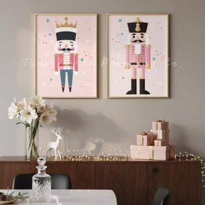 Láminas de Cascanueces Rosa, Arte Mural Navideño (Descarga Digital)