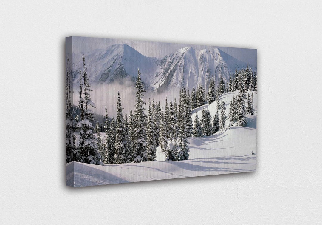 Snow Winter W Big Mountains Canvas Wall Art Design / Glass Wall Art ...